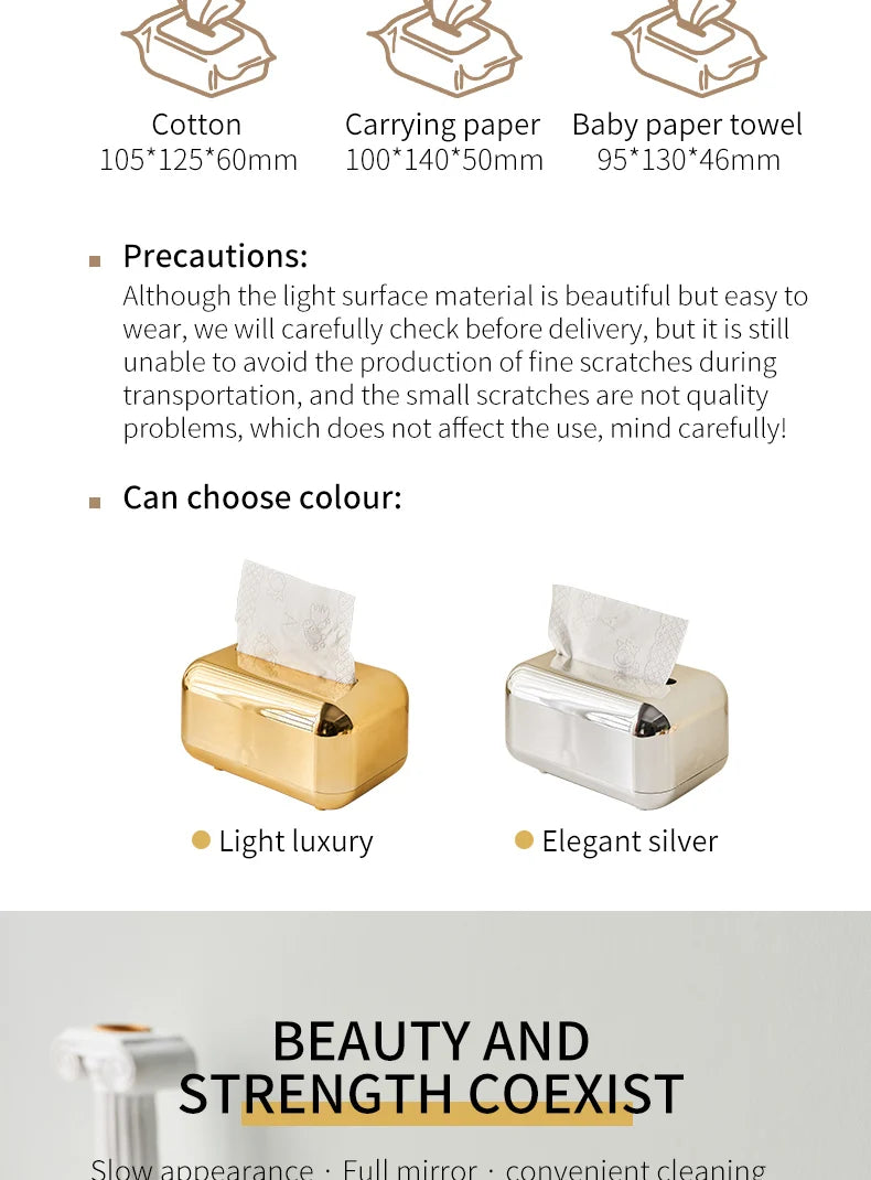 Luxury Gold Tissue Box – Modern Home &amp; Office Decor