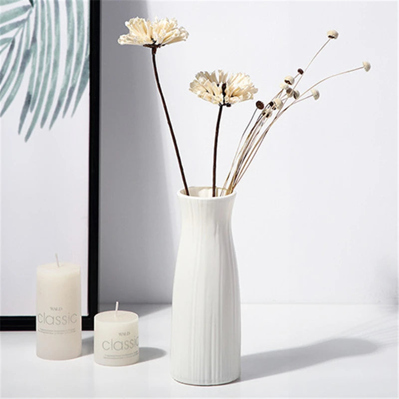 Plastic Vase with Ceramic Imitation – Nordic and Modern Style