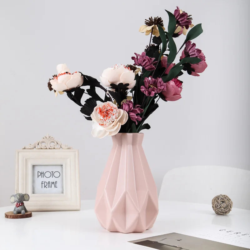 Plastic Vase with Ceramic Imitation – Nordic and Modern Style
