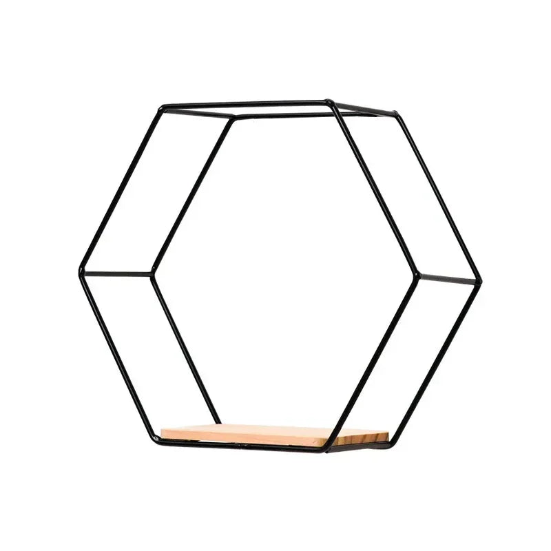 Hexagon Floating Wall Shelf – Elegant Decor and Storage