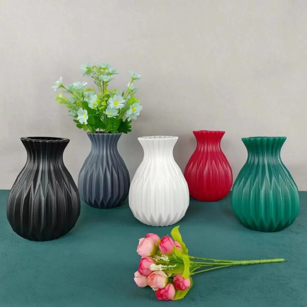 Modern White Plastic Vase – Nordic Decor for Home and Events