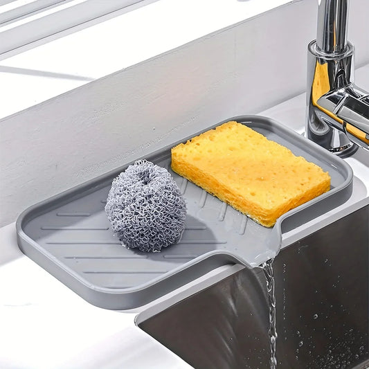 Bandeja de Silicona para Fregadero – Organizador de Jabón y Esponjas con Drenaje