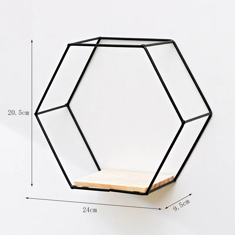 Hexagon Floating Wall Shelf – Elegant Decor and Storage