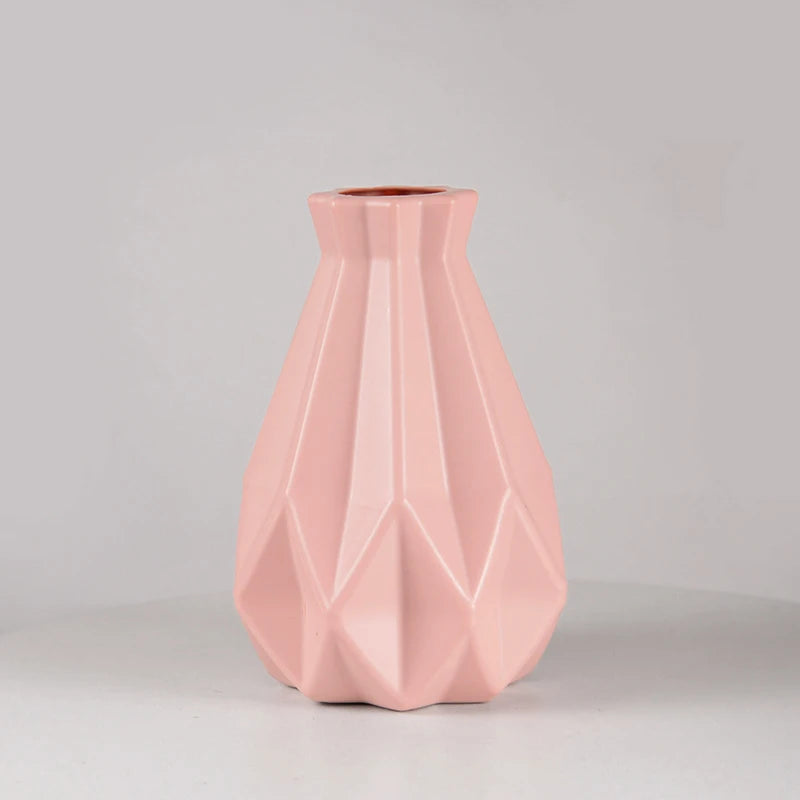 Plastic Vase with Ceramic Imitation – Nordic and Modern Style