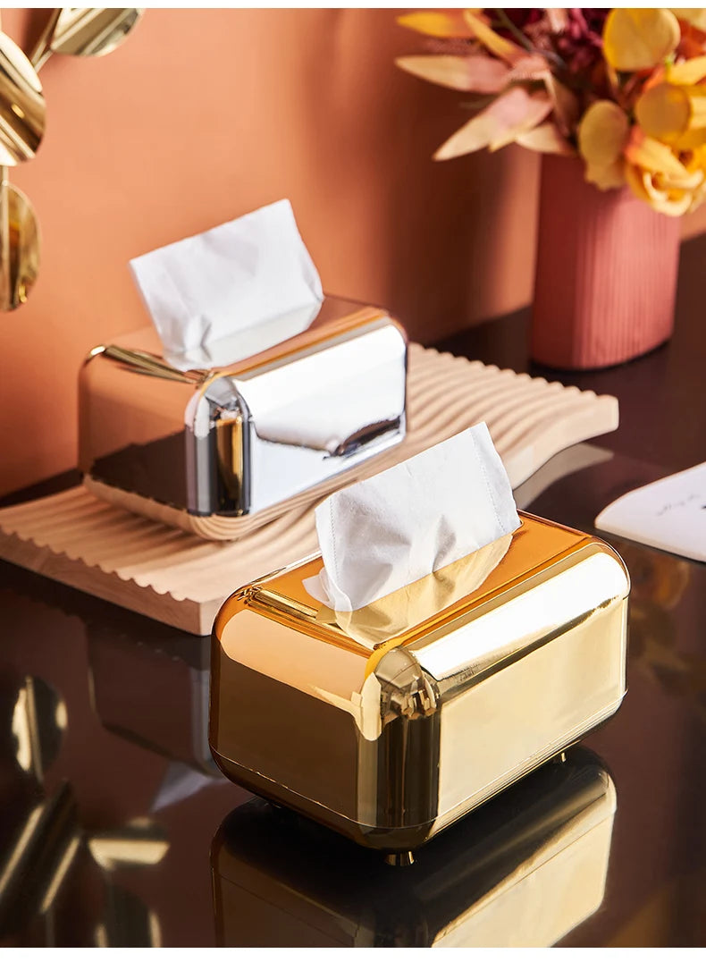 Luxury Gold Tissue Box – Modern Home &amp; Office Decor