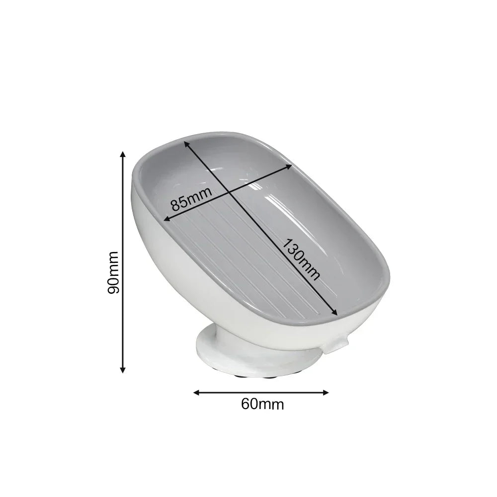Soap Dish with Super Sticky Suction Cups and Drain – Practical Organization for Bathroom and Kitchen