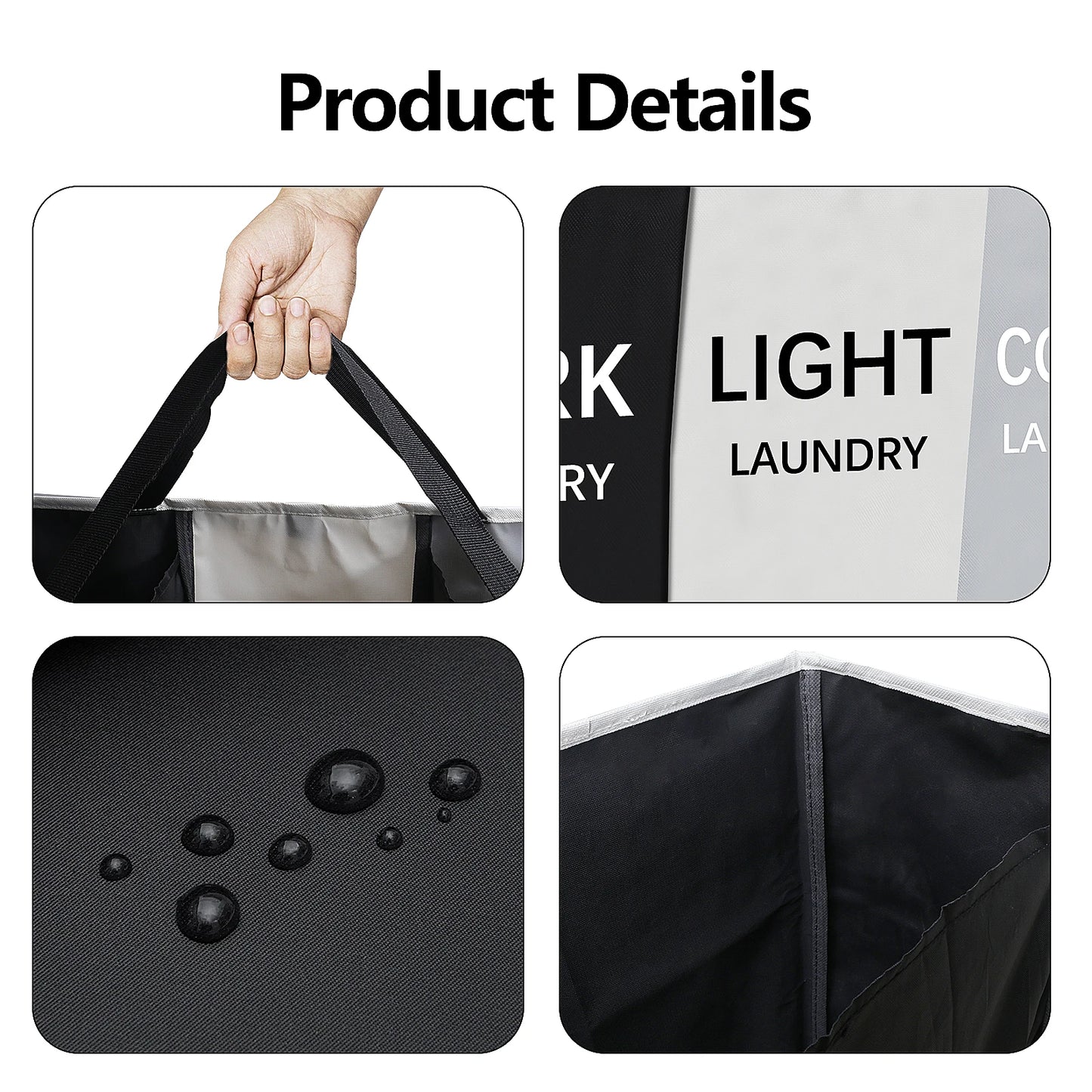 Foldable Laundry Basket with 3 Compartments – Large Capacity and Organization