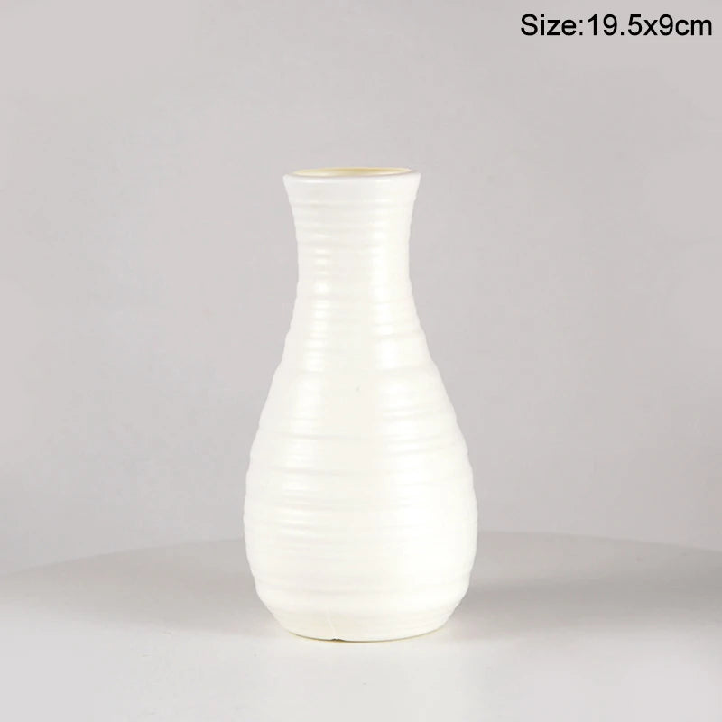 Plastic Vase with Ceramic Imitation – Nordic and Modern Style
