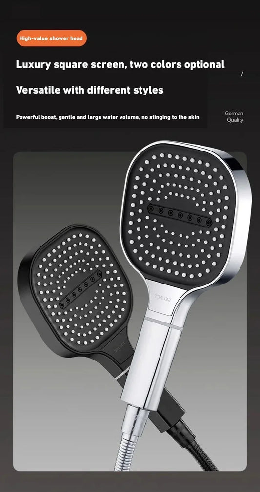 High Pressure Shower Head – 13cm Panel with 3 Adjustable Modes