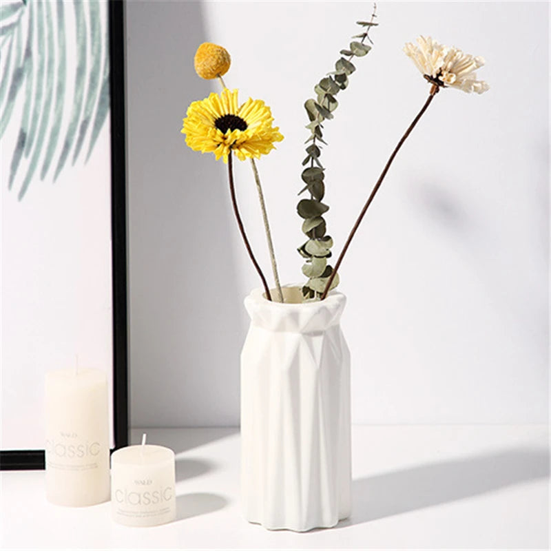 Plastic Vase with Ceramic Imitation – Nordic and Modern Style