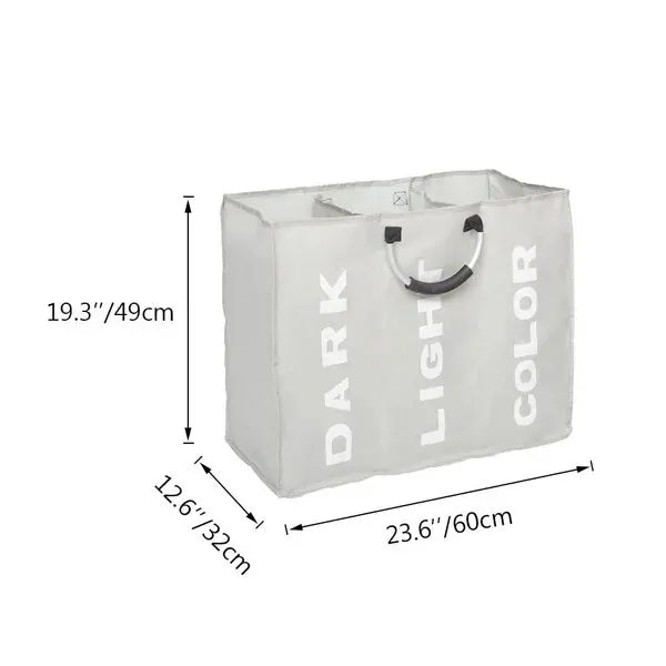 Foldable Laundry Basket with 3 Compartments – Large Capacity and Organization
