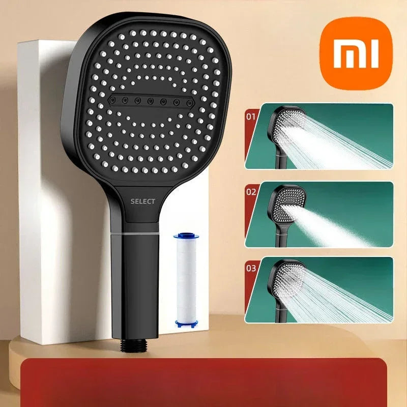 High Pressure Shower Head – 13cm Panel with 3 Adjustable Modes