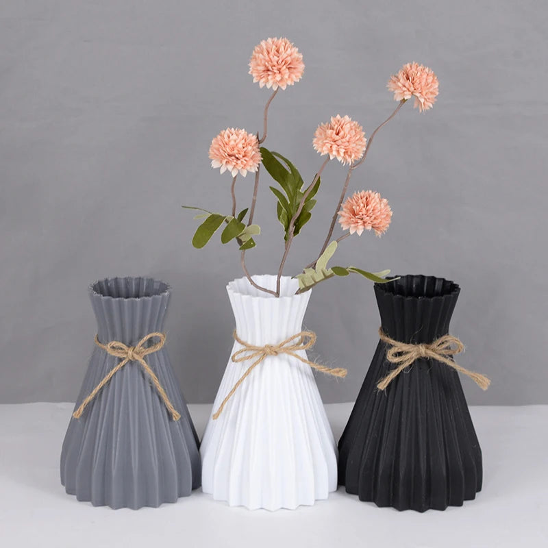 Plastic Vase with Ceramic Imitation – Nordic and Modern Style