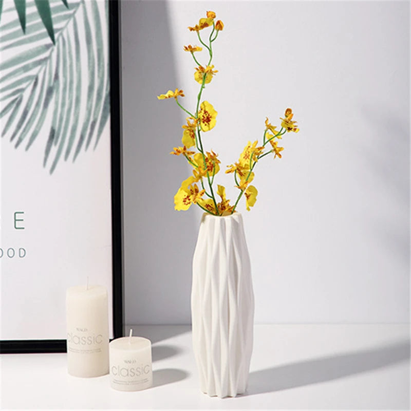 Plastic Vase with Ceramic Imitation – Nordic and Modern Style