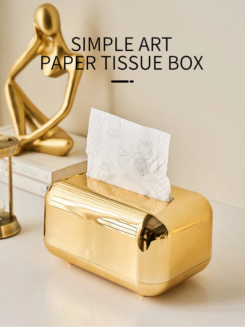 Luxury Gold Tissue Box – Modern Home &amp; Office Decor