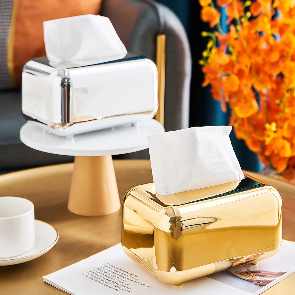 Luxury Gold Tissue Box – Modern Home &amp; Office Decor