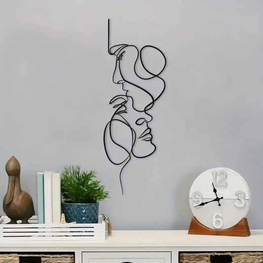 Arte de Pared en Metal – Decoración Minimalista con Líneas Abstractas