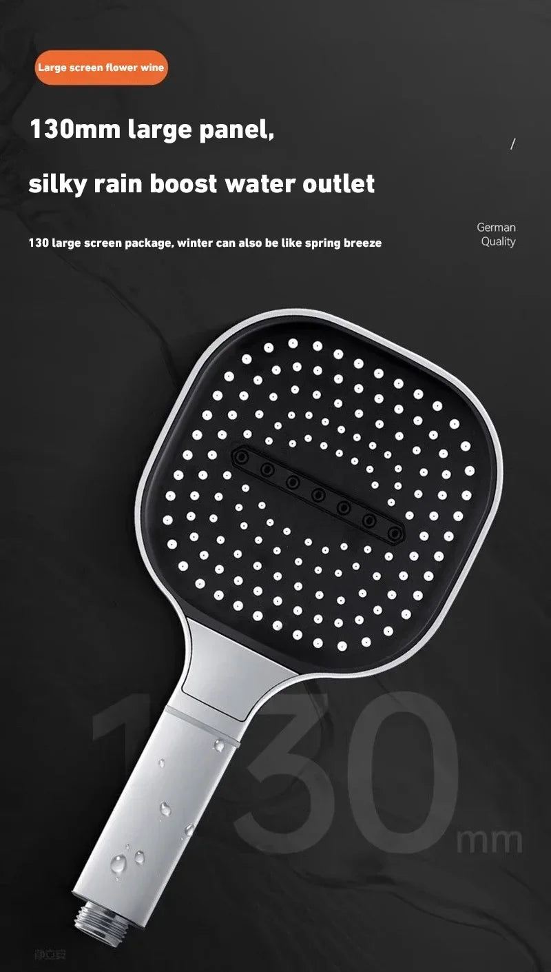 High Pressure Shower Head – 13cm Panel with 3 Adjustable Modes