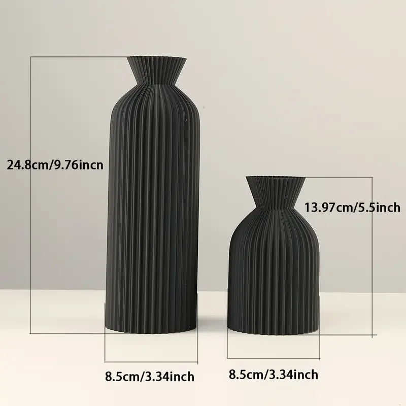 Elegant Black Plastic Vase – Boho Chic Decor for Home and Office