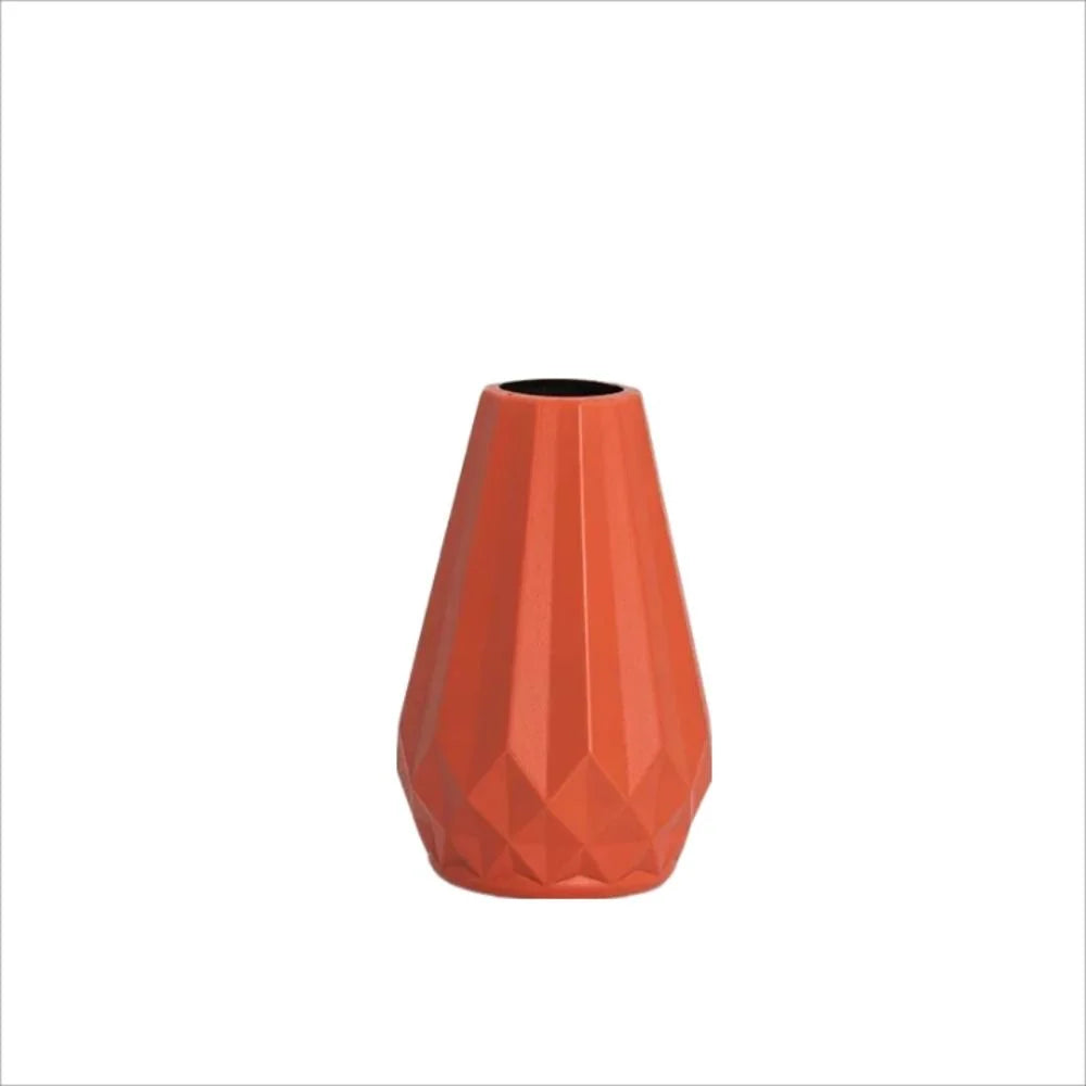 Plastic Vase with Diamond Design – Nordic and Modern Style