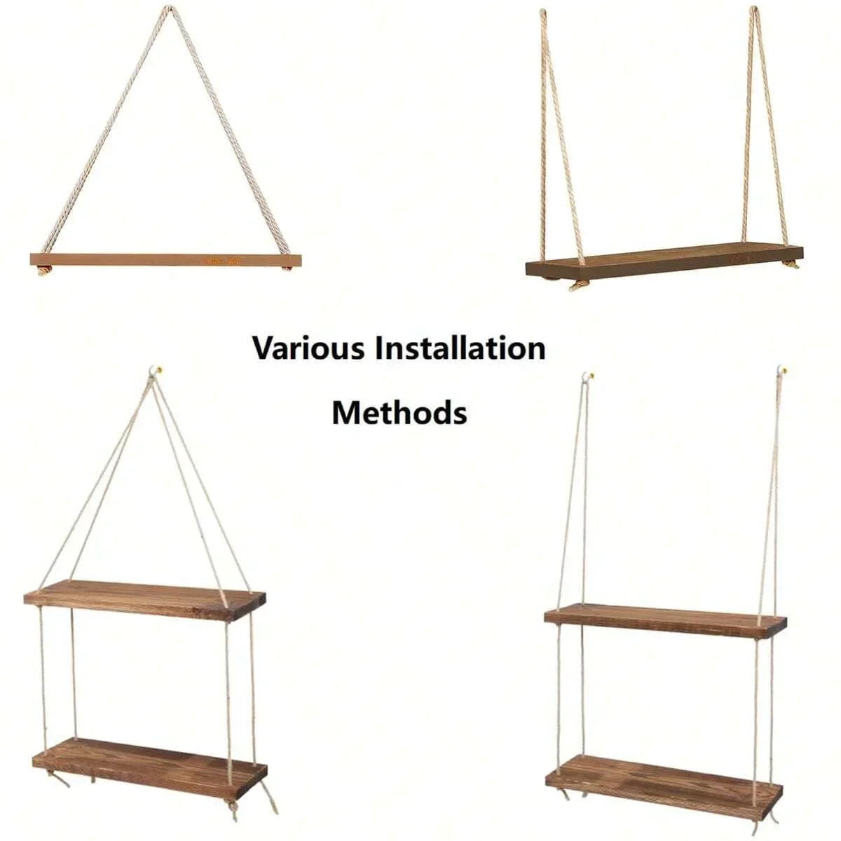 Hanging Wooden Shelving – Elegant and Versatile Design