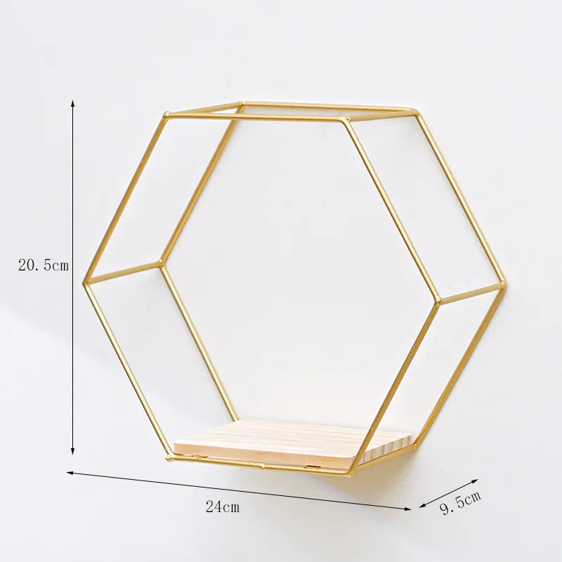 Hexagon Floating Wall Shelf – Elegant Decor and Storage