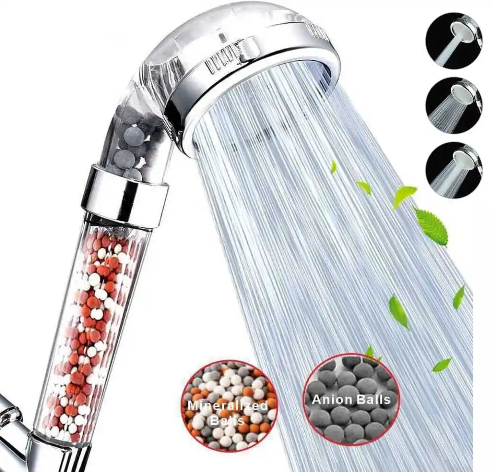 Cabezal de Ducha de Alta Presión con Filtro y 3 Modos – Ahorro de Agua y Efecto SPA