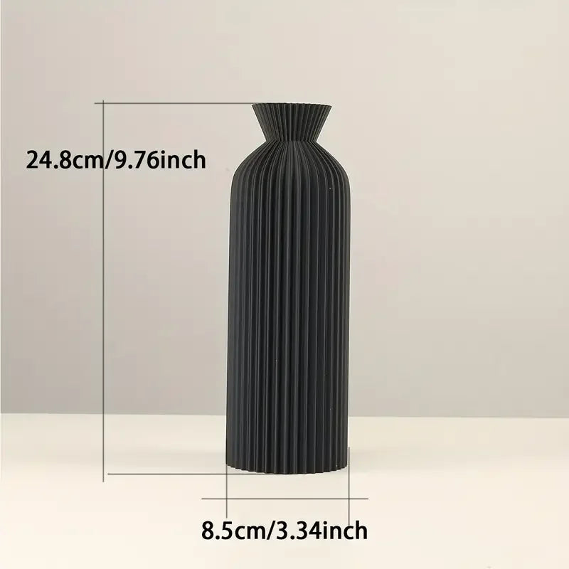 Elegant Black Plastic Vase – Boho Chic Decor for Home and Office
