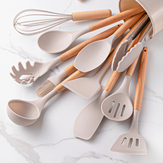 Set de Utensilios de Cocina de Silicona – Resistente y Ecológico