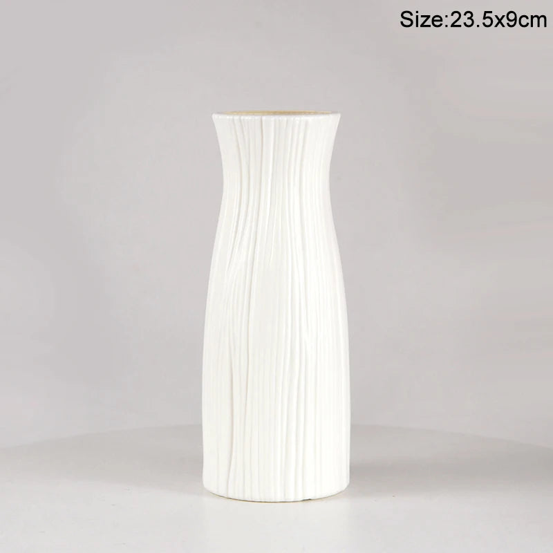 Plastic Vase with Ceramic Imitation – Nordic and Modern Style